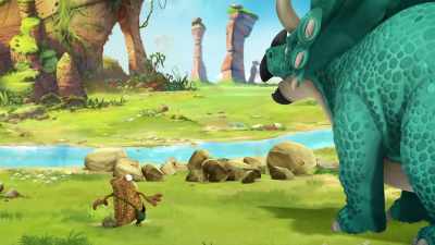 -MAZU: Aw...
-Oops! Sorry! - Gigantosaurus