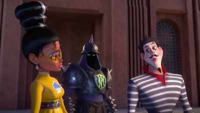 - (Megamind panting)
- (gasps) He's getting away! - Megamind vs. the Doom Syndicate
