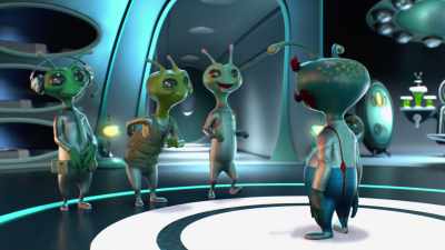 - Meh.
- [cordial babbling] - Alien TV