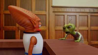 - Meh mo memep!
- [suspenseful keyboard music] - Alien TV