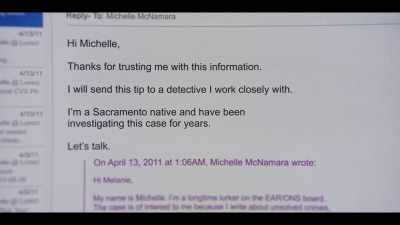 MELANIE BARBEAU: Hi, Michelle.
Thanks for trusting me - I'll Be Gone in the Dark