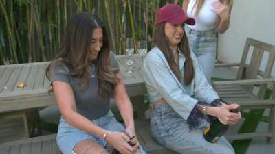 -[Melissa] We have champagne. Yes.
-[corks popping] - Buying Beverly Hills