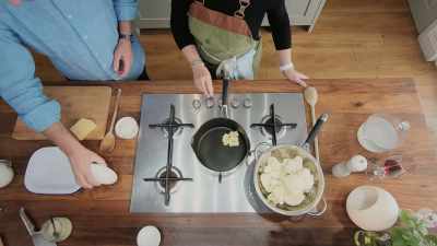 Melting some butter and then
stirring in some flour. - James May: Oh Cook!