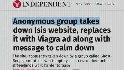 Members of Anonymous
had been taking down - Cyberwar
