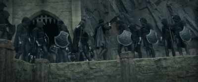 -(MEN CLAMORING)
- Step aside for the king. - King Arthur: Legend of the Sword