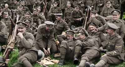 MEN LAUGH AND SHOUT - They Shall Not Grow Old