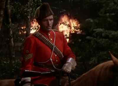 Men with leg wounds
man the paddles. - North West Mounted Police