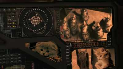 -[meowing]
-[laughing] Oh, my crackers! - Vagrant Queen