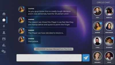 "Mercedeze has been blocked
from The Circle." - The Circle