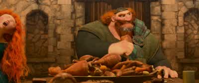 Merida a princess does not place her weapons on the tableMomIt's just my bowA princess should not have weapons in my opinionLeave her be Princess or not learning to fight is essential - Brave