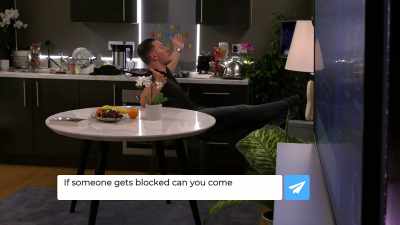 Message: "If someone gets blocked,
can you come visit me? - The Circle