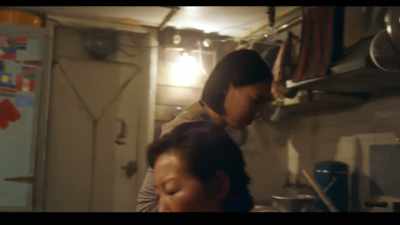 (METAL HANGINGS CREAK,
UTENSILS CLATTER) - Far North