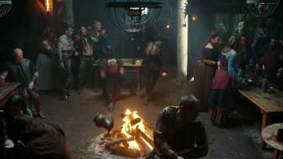 [ Metal pitcher clanks,
all shouting, laughing ] - Will