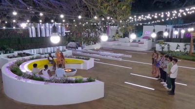 [Michael Andrews' "Mad World" playing] - Love Island