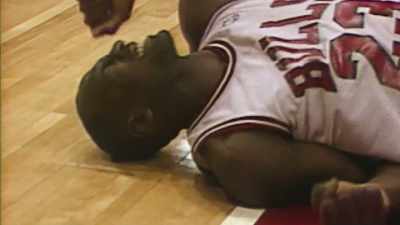 Michael Jordan is down in pain. - The Last Dance
