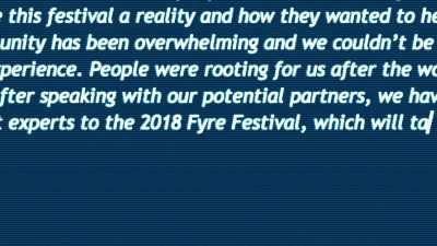 MICHAEL: We're talking just
a month after the disaster, - Fyre Fraud