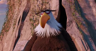 Mighty Eagle hey fly us down there now - The Angry Birds Movie