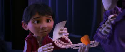 Miguel I give you my blessingTo go home to put up our photosand to neverNever play music againTo never forget how much your family loves you - Coco