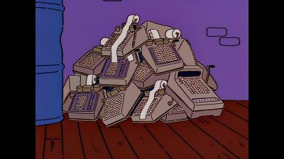MILHOUSE:
Wow... adding machines. - The Simpsons