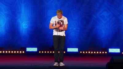 "Mind the gap."
If you need help with that, - Russell Howard: Recalibrate