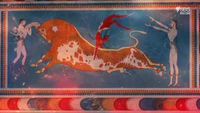 Minoan artefacts revealed
a thriving civilisation, - Curse of the Ancients with Alice Roberts