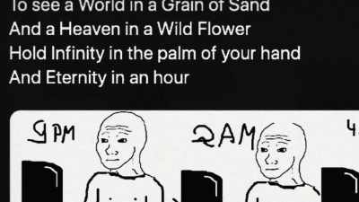 Miserable people congregate
to flirt with their despair. - TFW No GF