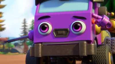 Miss Buster is speeding
toward Blacktop Lagoon, and fast! - Mighty Monsterwheelies