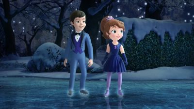 MISS FLORA:
Our next ice dancers
are Princess Sofia - Sofia the First