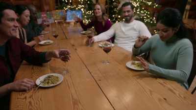 Mm! Well, it is delish, even
though I can't say that. - Cloudy with a Chance of Christmas