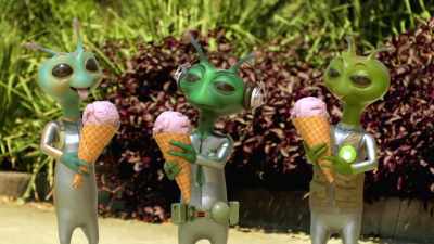 - Mmm.
- [contented giggling] - Alien TV