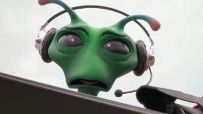 Mmm...
[gulping] - Alien TV