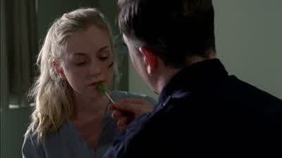 Mmm. Sour apple. Like the kind Dawn acquired from pediatrics. Suppose you could have a taste. See if - The Walking Dead
