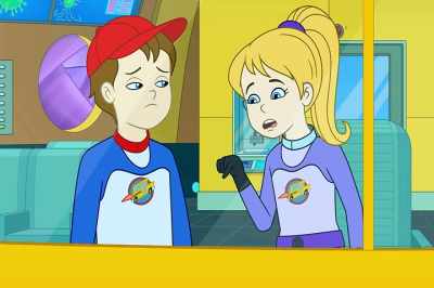 [moans] Gunk is glooping from my nose, - The Magic School Bus Rides Again