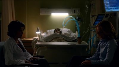 (Monitor beeping,
air pumping rhythmically) - The X-Files