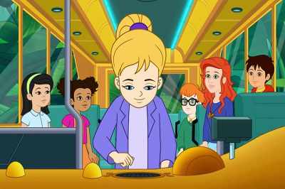 -[monkey grunts]
-[kids screaming] - The Magic School Bus Rides Again