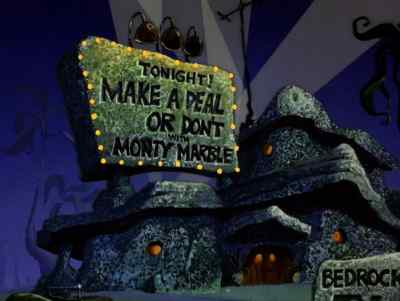 (Monty)
'This is Monty Marble
saying good evening' - The Flintstones Meet Rockula and Frankenstone