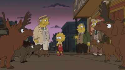 [moose bellowing] - The Simpsons: The Past and the Furious