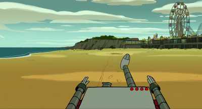 [Moped engine rumbles] - Robot Dreams