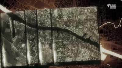 Mosaic maps were stitched together,
each one metre square, - Scotland from the Sky