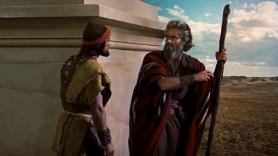 Moses, the people are assembled. - The Ten Commandments