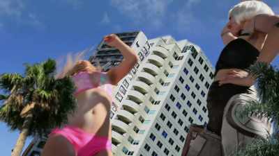 Most of the population has
 already been evacuated. - Giantess Attack vs. Mecha Fembot
