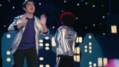 [mouthing lyrics]
♪ Party plan, push that system ♪ - World's Best