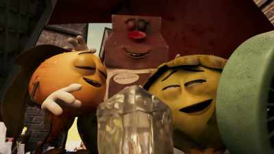 - Move it!
- Hey, stop hogging the blow zone. - Sausage Party: Foodtopia