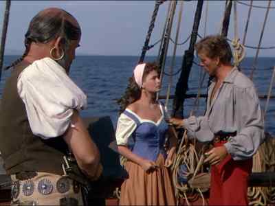 Mr. Bellows, take all three below
and bring me the cabin keys. - The Crimson Pirate