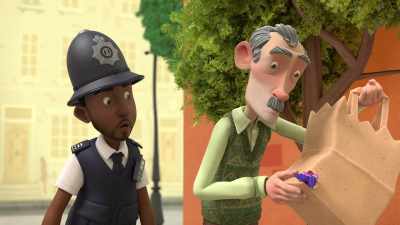 Mr. Curry is the litterbug,
but he didn't mean to be. - The Adventures of Paddington