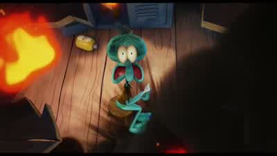 -Mr. Krabs, we've got a-- -Squidward! Ow! Save… Ow! …yourself! Oh! We wouldn't be in this mess if Sp - The SpongeBob Movie: Sponge on the Run
