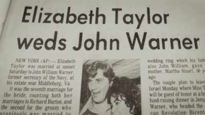 Mr. and Mrs. John Warner,
otherwise known as Elizabeth Taylor - Elizabeth Taylor: The Lost Tapes