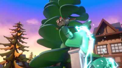 -[Mr. Mufflers yowling]
-[Bolts grunting] - Mighty Monsterwheelies