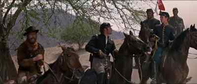Mr Potts. Sergeant Gomez.
First 12 men across as skirmishers. - Major Dundee