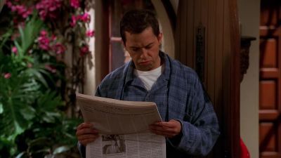 "Mudslide Kills
600 Religious Pilgrims." - Two and a Half Men